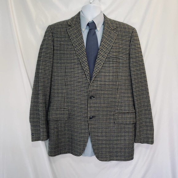 Hart Schaffner Marx CASHMERE Classic Houndstooth Blazer Sport Coat 44L - Picture 12 of 12